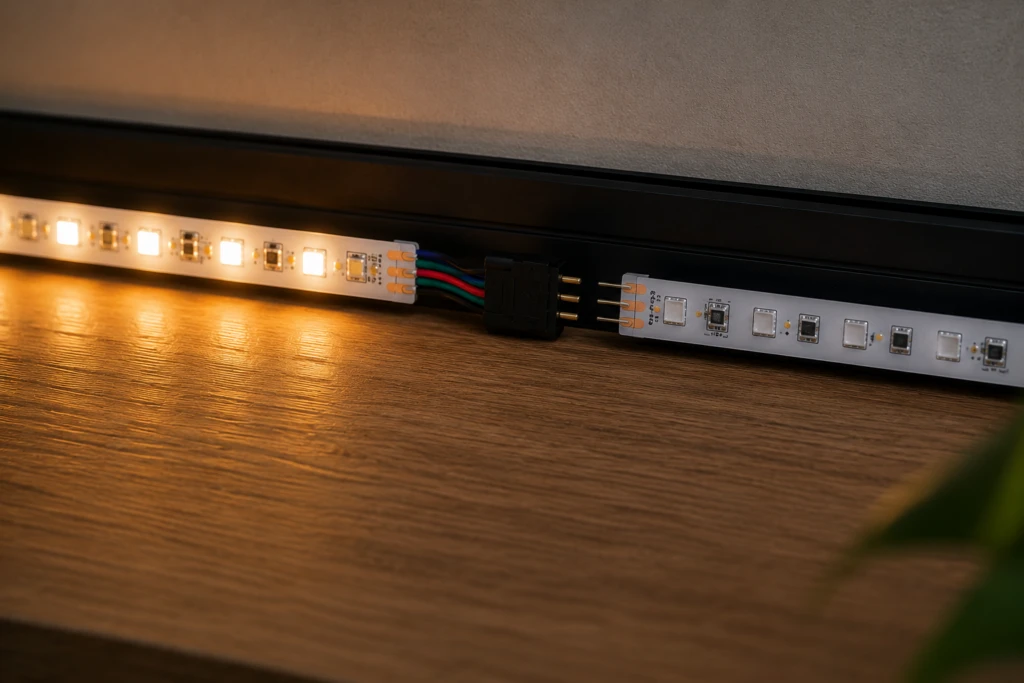 LED strip waarvan een deel niet werkt door een losse connector